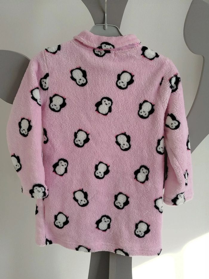 Robe de chambre rose thème pingouin Tissaia taille 4 ans - photo numéro 2
