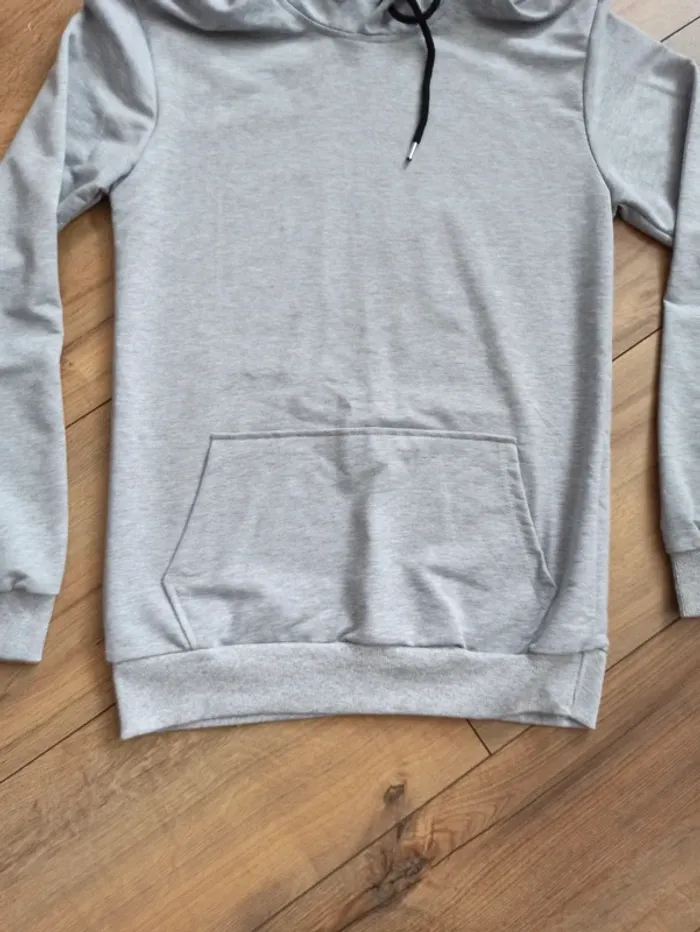 Sweat à capuche homme manches longues gris XS - photo numéro 4