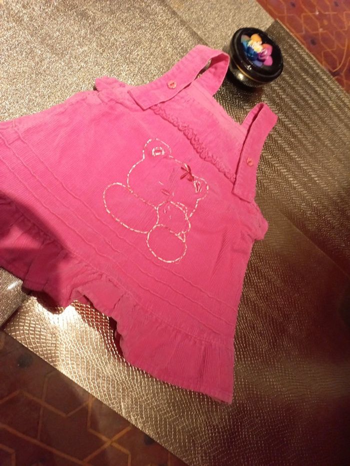 Belle Robe salopette type velours motif oursons - photo numéro 2