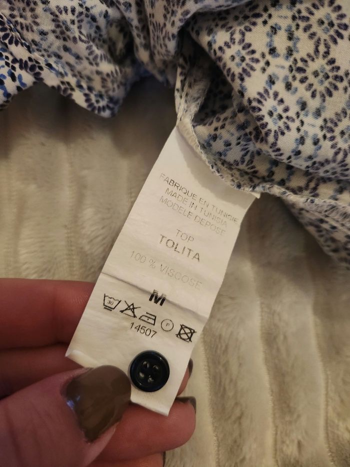 Blouse imprimée bleue Sud Express T.M - fluide & élégante - photo numéro 9