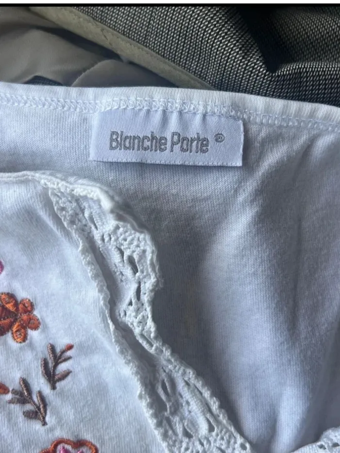 Blouse blanche brodée chic – Blancheporte – taille 38/40 - photo numéro 4