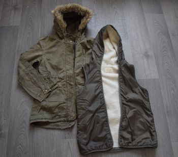 Blouson/Parka/Doudoune «2 en 1» kaki – 11/12 ans – Zara Girls
