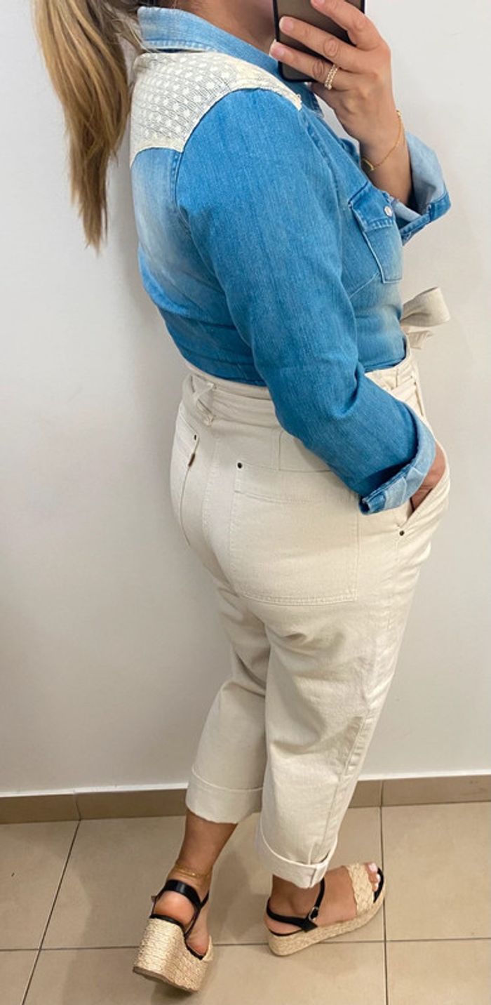 Chemise Cintrée En Jean Avec Crochet Taille 36 - photo numéro 8