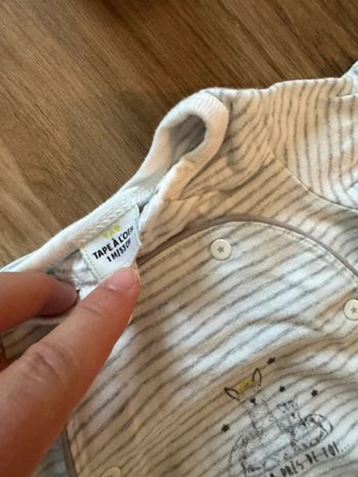 Lot de 4 pyjamas grenouillère bébé 1 mois très bon état Gemo Tape à l’œil - photo numéro 3