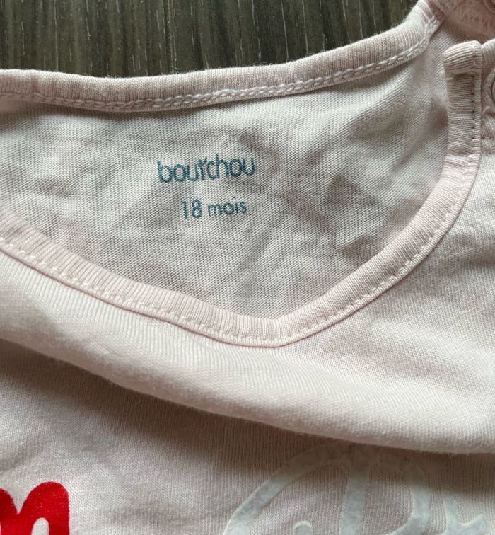 T-shirt Bout'chou rose clair 18 mois - photo numéro 2