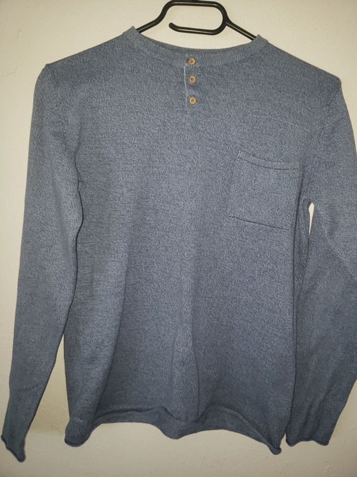 Pull fin  bleu chiné 12 ans