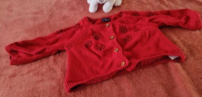 Lot 2 Pièces sergent major- robe fleurie + cardigan rouge - 3 mois (60 cm) - excellent état - photo numéro 3