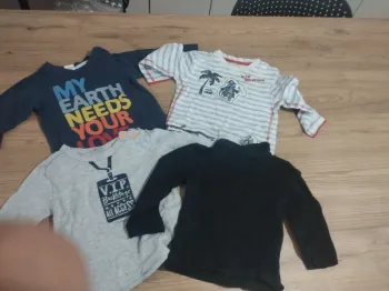 Lot de 4 T-shirts manches longues 74cm