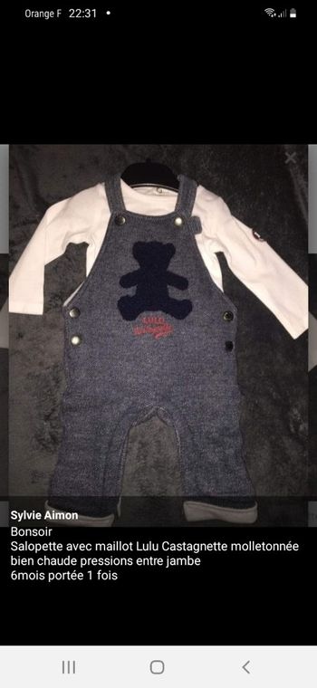 Ensemble salopette +tee shirt