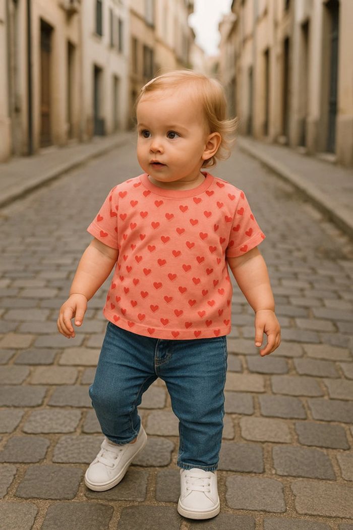 T-shirt rose cœur TAO