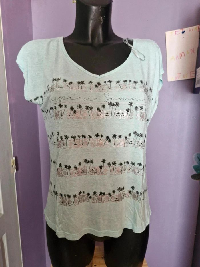 T shirt vert palmiers breal taille 3