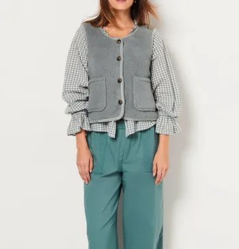 Étam, gilet sans manches gris, vert, taille S Neuf avec étiquette