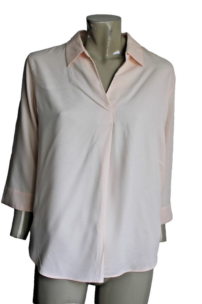 tunique blouse coule rose très pâle manches 3/4 marque uniqlo  taille indiquée S = 36/38/40
