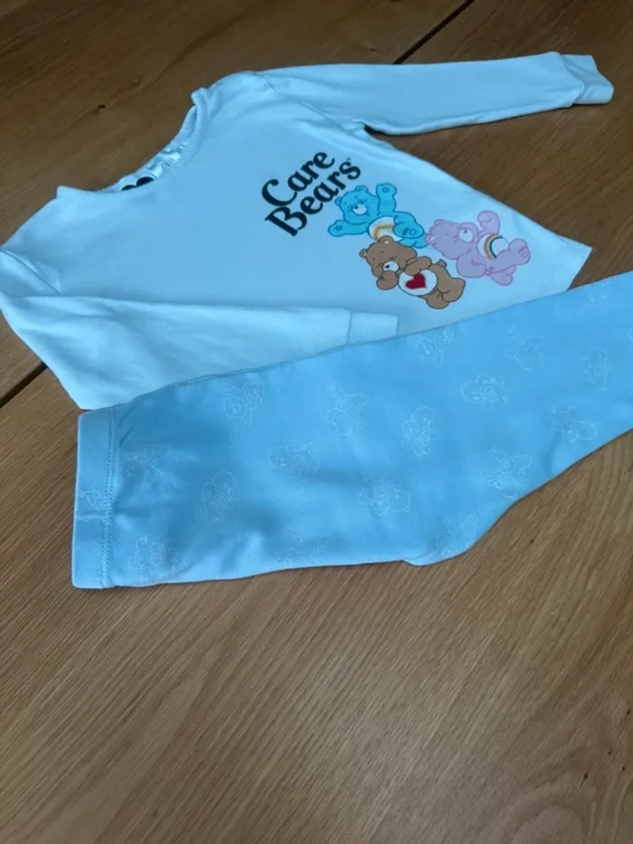 Pyjama 2 pièces bleu clair thème Bisounours/Care Bears - Taille 4 Ans - photo numéro 4
