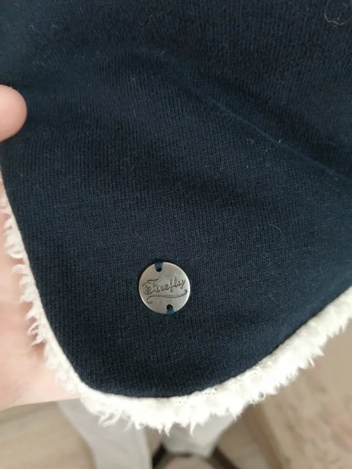 Veste bleu marine fourrée sans fermeture ouverte à grand col / firefly/ (L) - photo numéro 5