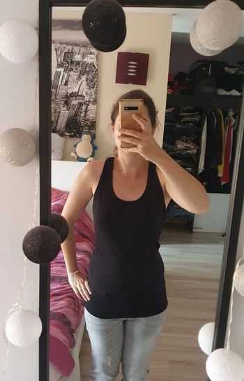 Débardeur noir joli dos brodé S