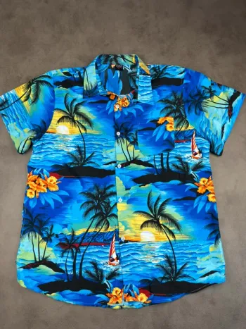 Chemise Vintage Y2k à motifs fleurs Style Hawaïen Taille XL