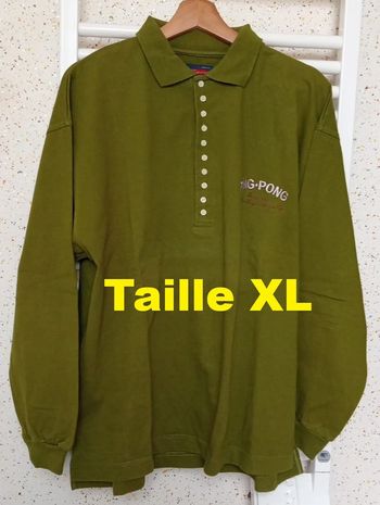 Polo manche longue kaki Ping Pong Taille XL