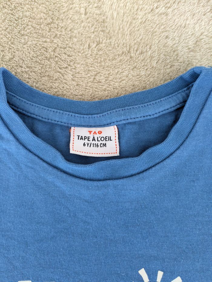 T-shirt Bleu Tape à l'Œil - photo numéro 2