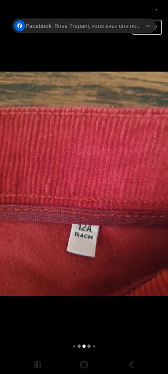 Pantalon Armani junior 12ans en velour Rouge - photo numéro 9