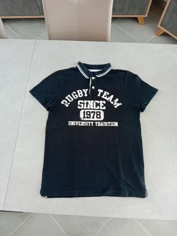 Polo Noir et Blanc taille 16 ans