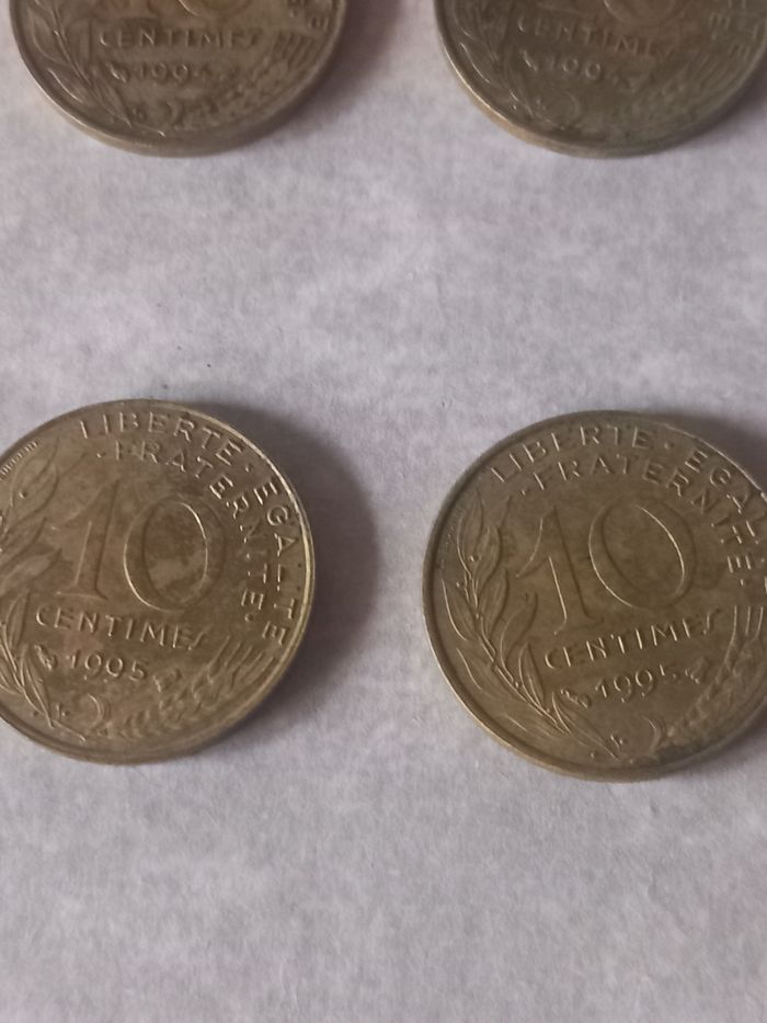 Pièces de centimes de franc Année 90 - photo numéro 5