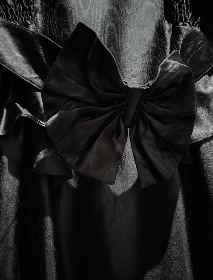 Robe vintage noire années 80 avec grand noeud - photo numéro 4