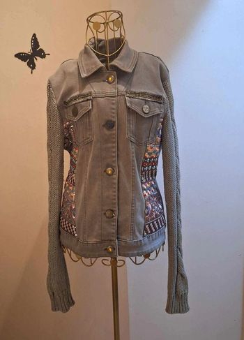Veste jeans brodée & bi matière - Desigual