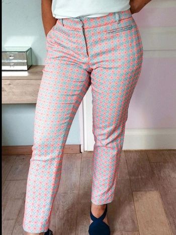 Pantalon Chino - Bleu Corail fluo  -  fleuri  - Paul&Joe  - T40  - Parfait  état