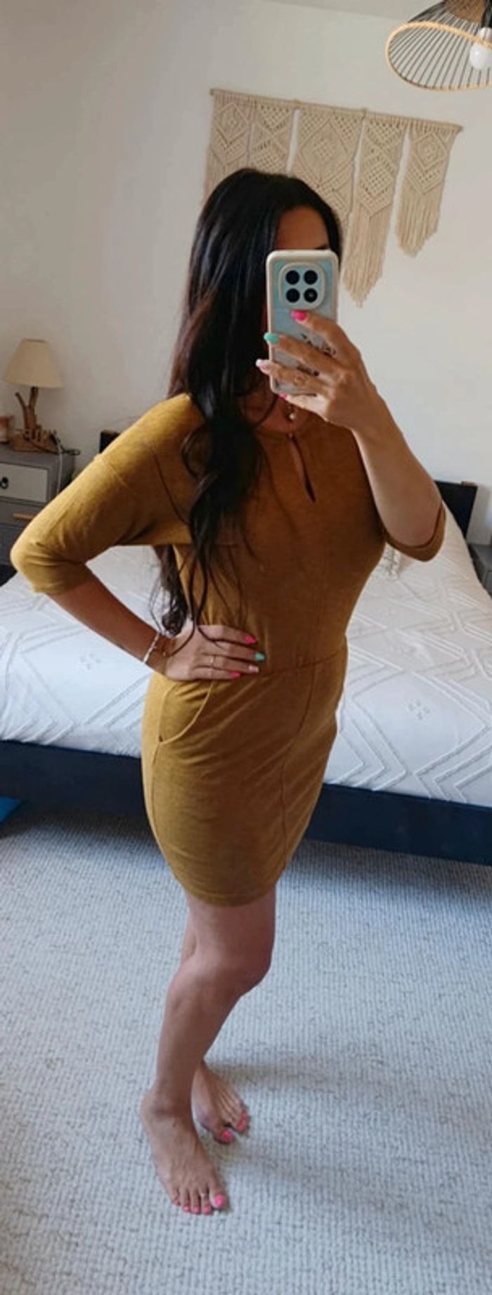 Robe moutarde M Sessùn manches 3/4