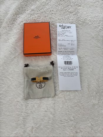 Bracelet Hermès Clic H - Noir/Or - Très bon état avec boîte et facture