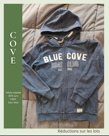 ☀️ Veste à Capuche Zippée "Blue Cove" – H&M ☀️