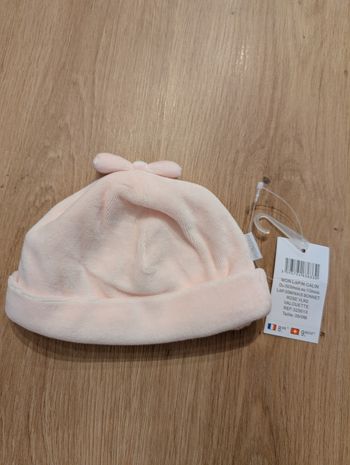Bonnet rose, de la naissance à 3 mois, P'tit Bisou
