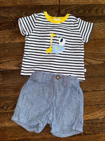 T-shirt absorba et short Kiabi 6 mois