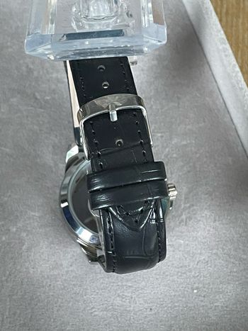 Montre squelette cuir noir