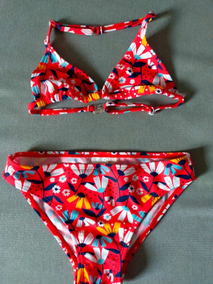 Bikini fleuri rouge – 5 exemplaires – Neuf avec étiquette