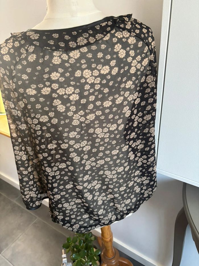 Blouse 1.2.3. translucide noire/taupe T44 - photo numéro 10