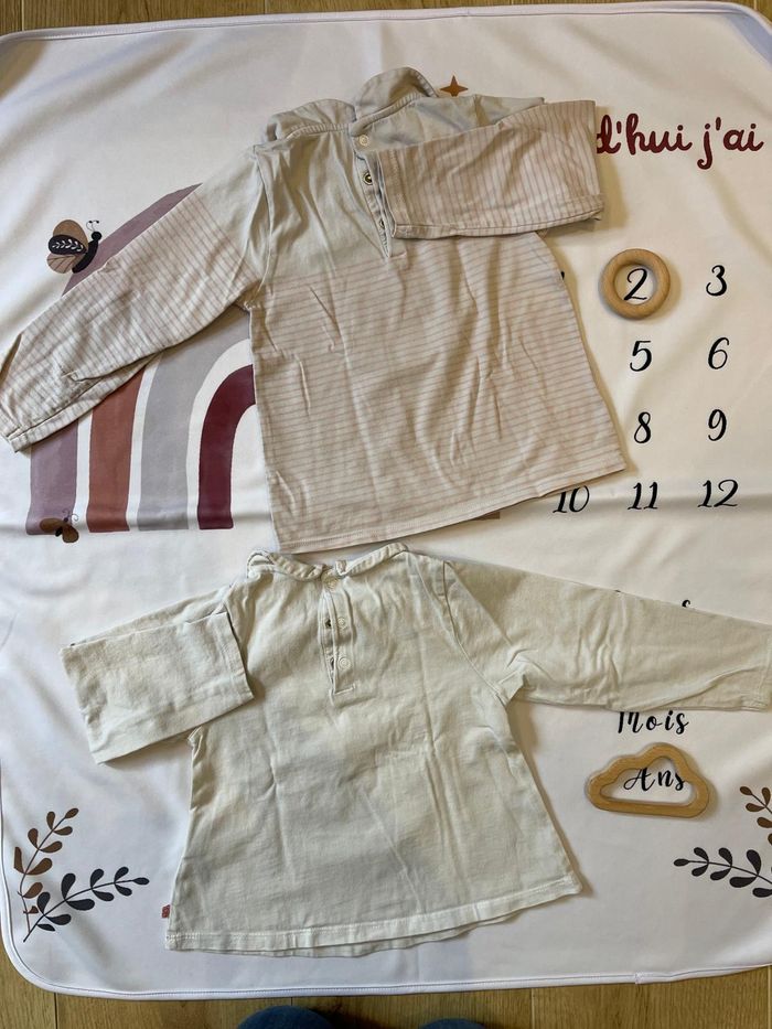 Lot de 2 t-shirts manches longues Obaïbi – Bébé fille 23 mois / 86 cm 🌸👶 - photo numéro 3