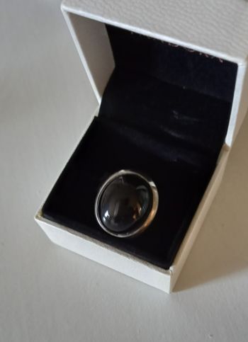 Bague argent pierre noire