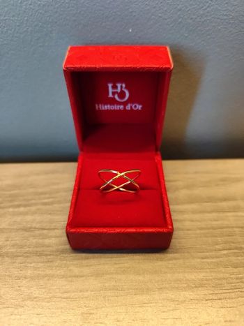 Bague dorée double 18mm