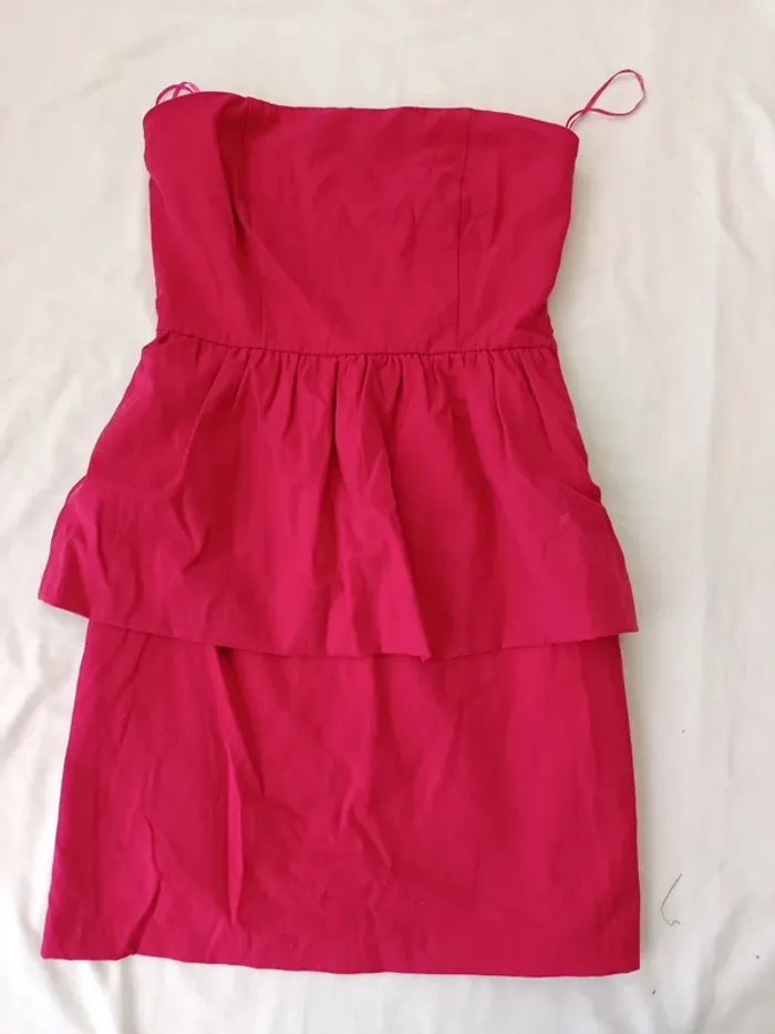 Robe courte bustier rose flash Naf Naf neuve taille 36 - photo numéro 2