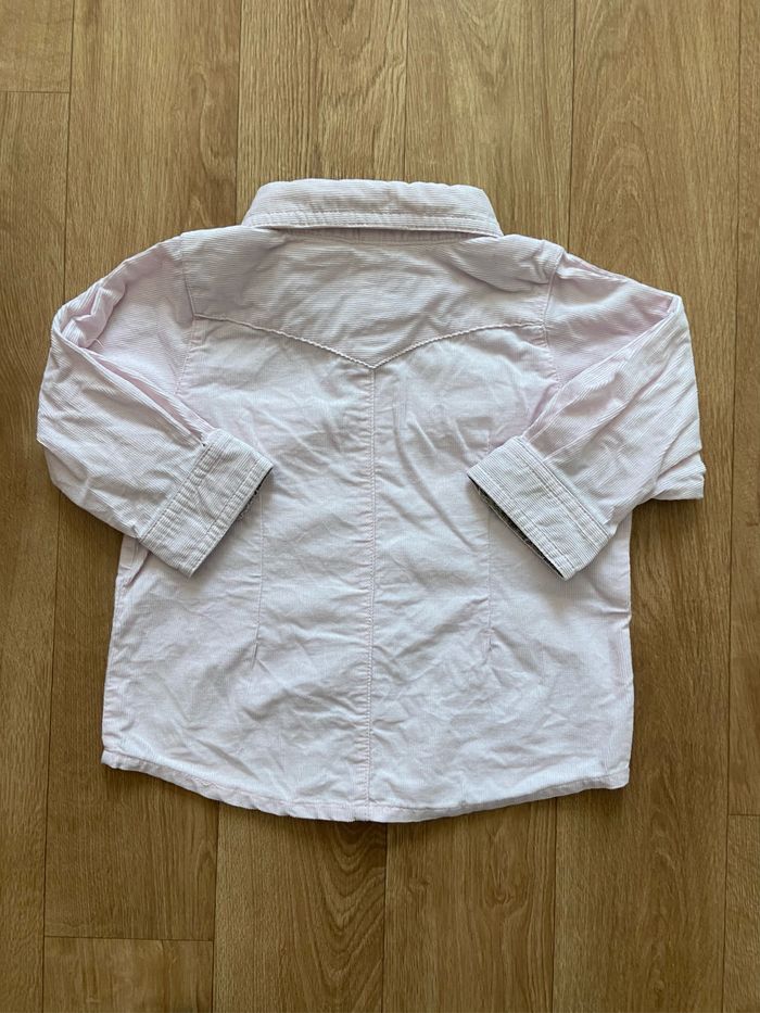 Chemise rose côtelé folle 6/9 M - photo numéro 2