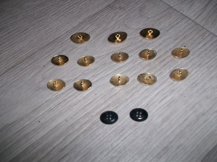 Lot de 15 boutons EDEN PARK doré et marine, ovales TBE - photo numéro 3