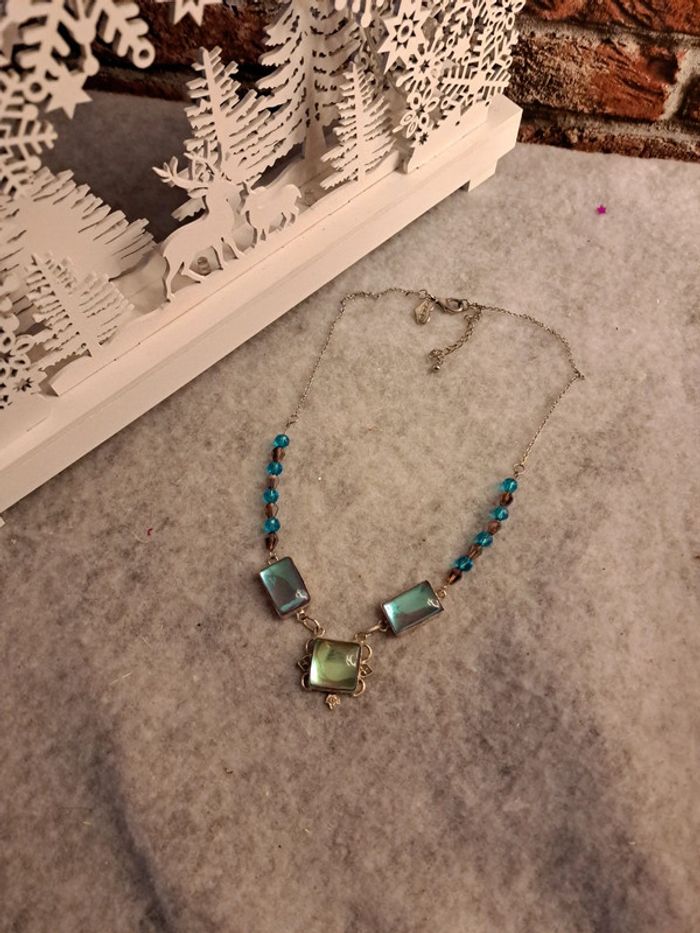 Collier strass bleu/vert - photo numéro 8