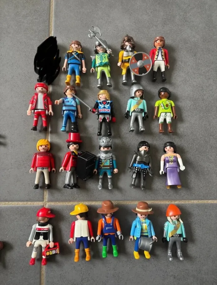 Personnages playmobil enfants adulte animaux chevaux, poulain - photo numéro 3