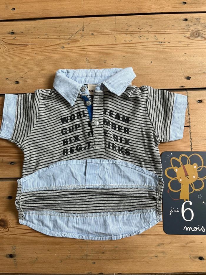 TEE shirt manches courtes style polo chemise - photo numéro 2