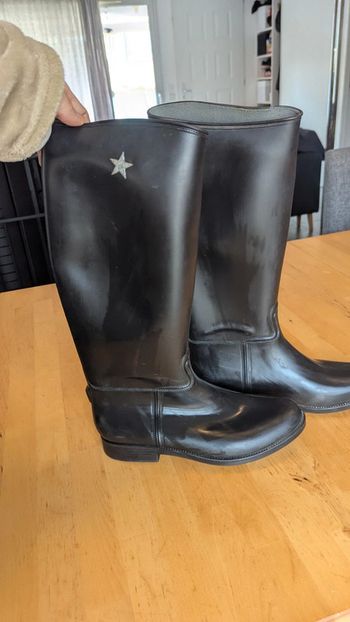 Bottes hautes caoutchouc Texto noir étoile