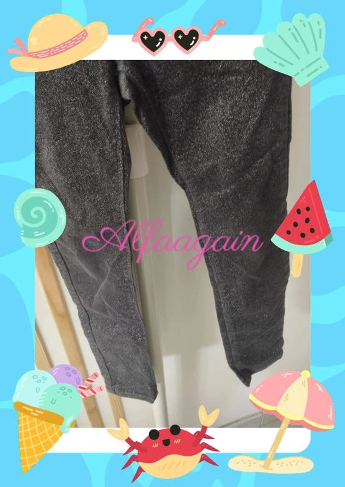 Pantalon gris pailleté 8ans - photo numéro 2