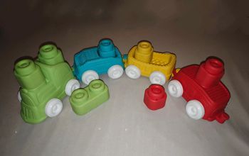 Voitures à tirer avec cubes souples