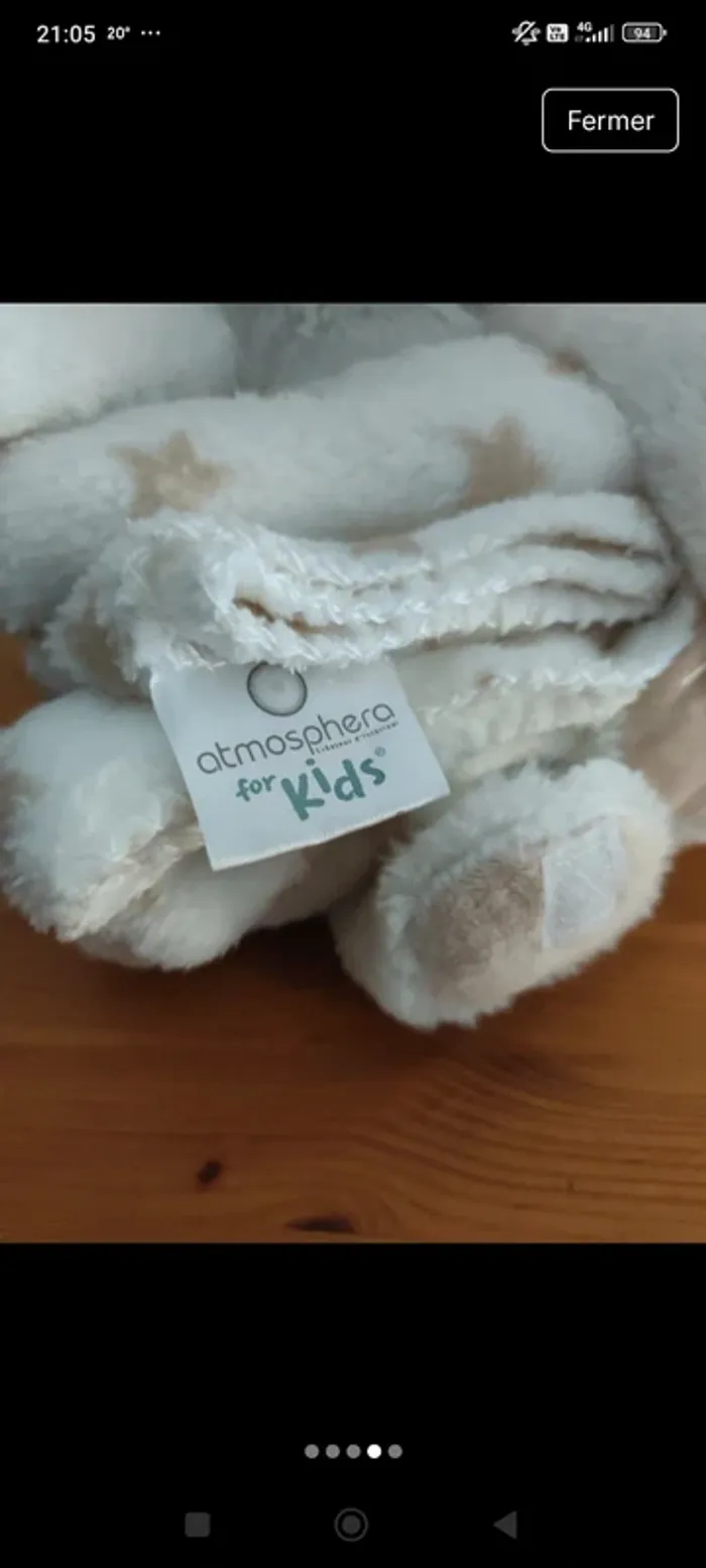 Doudou Lapin et couverture plaid - photo numéro 3